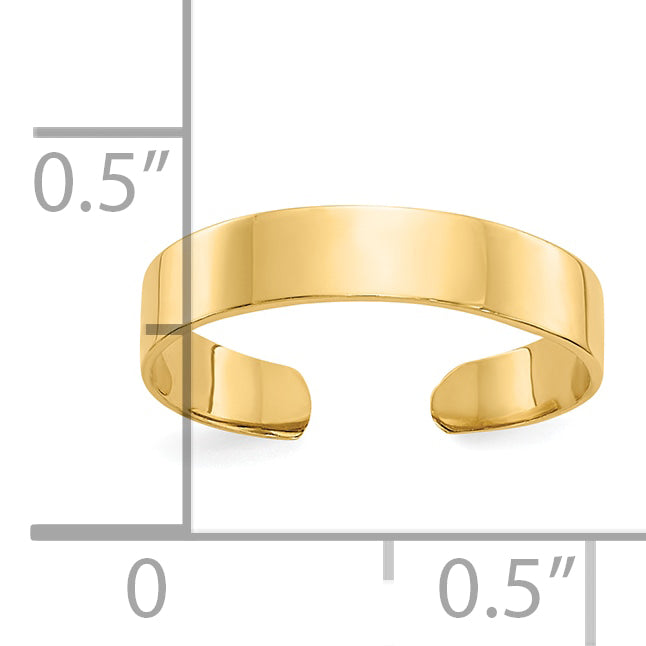 10K Adjustable Polished Band Toe Ring
