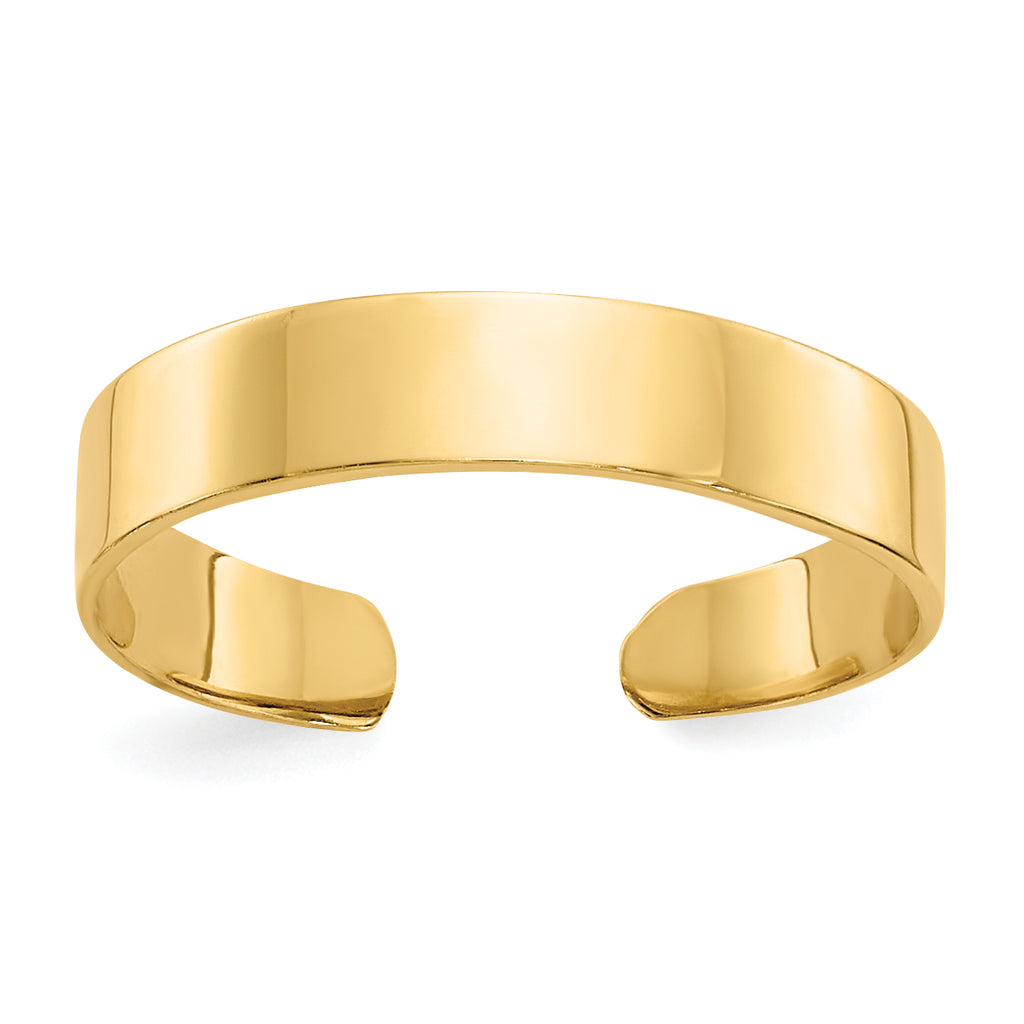 10K Adjustable Polished Band Toe Ring