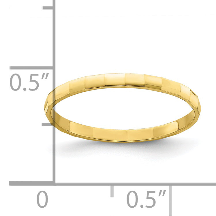 10k Bamboo Texture Baby Ring