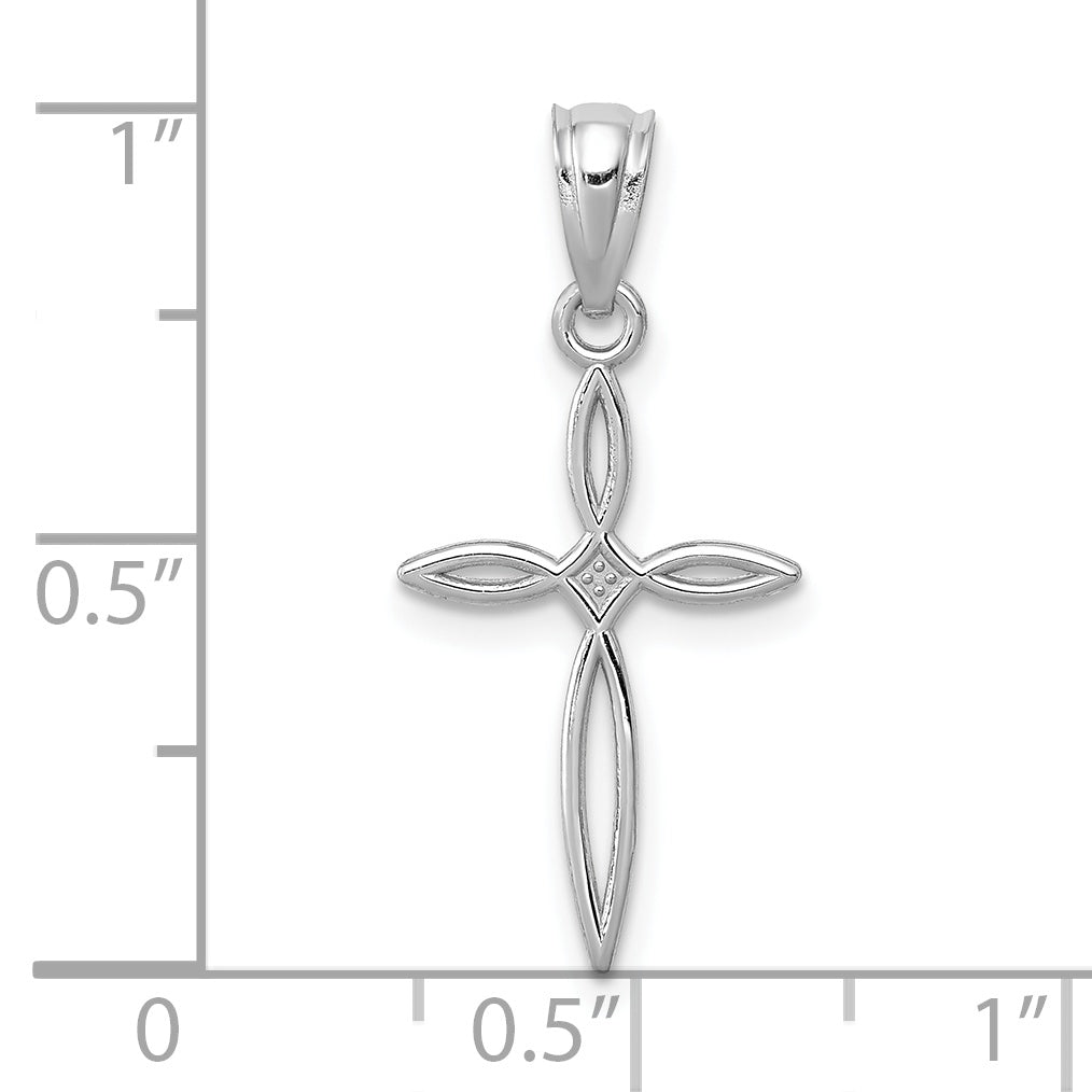 10k White Gold Passion Cross Charm Secondary image