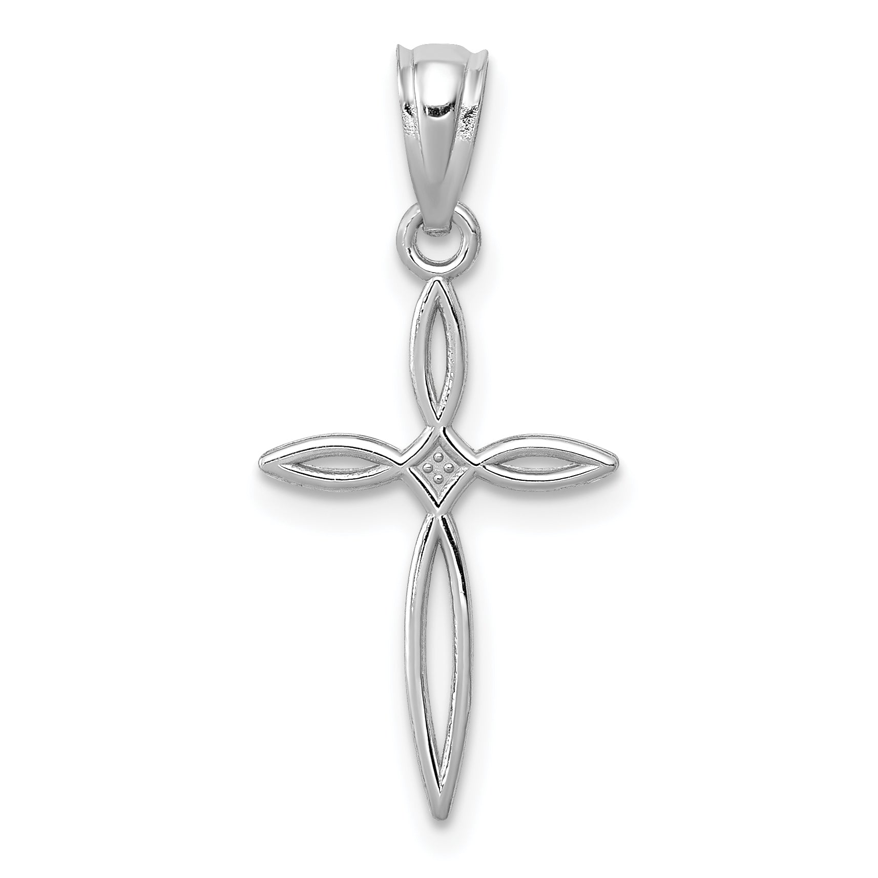 10k White Gold Passion Cross Charm Main image