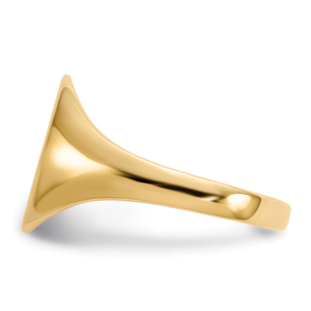 10k 11.0x9.5mm Open Back Signet Ring
