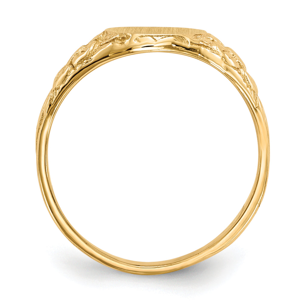 10k 10.0x8.0mm Closed Back Signet Ring