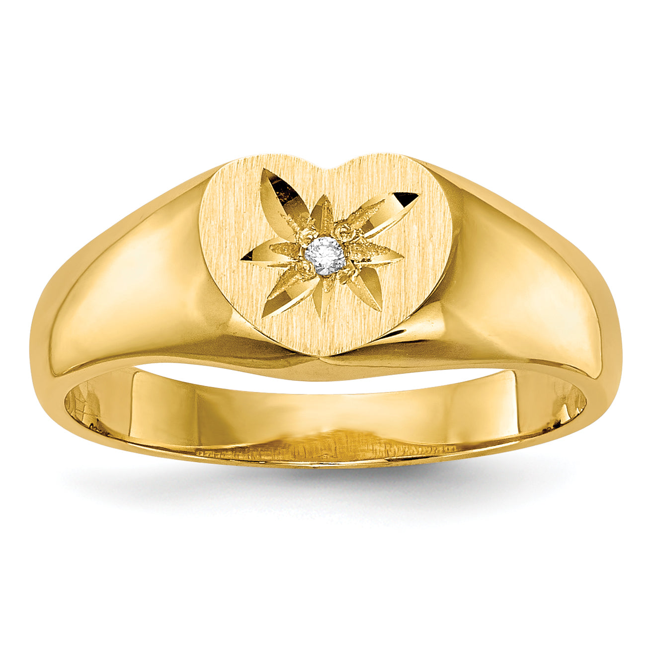 10K Child's AA Diamond Signet Ring Main image