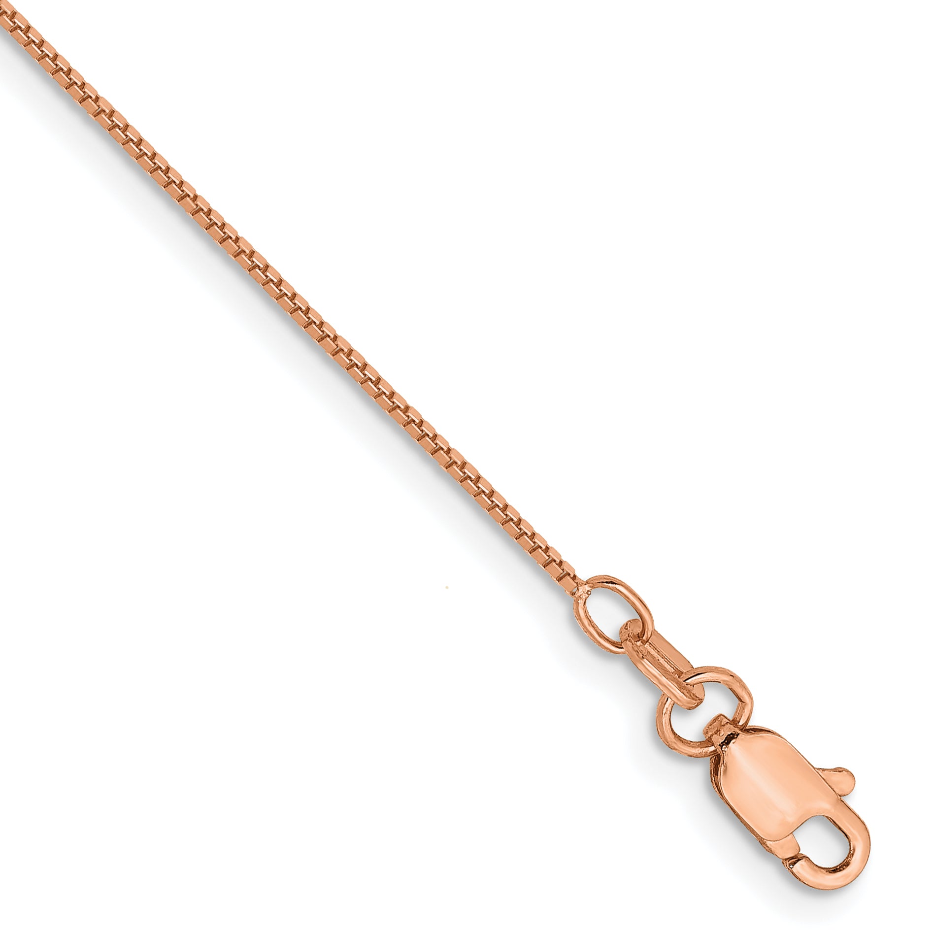 10k Rose Gold .70mm Box Chain Anklet Main image
