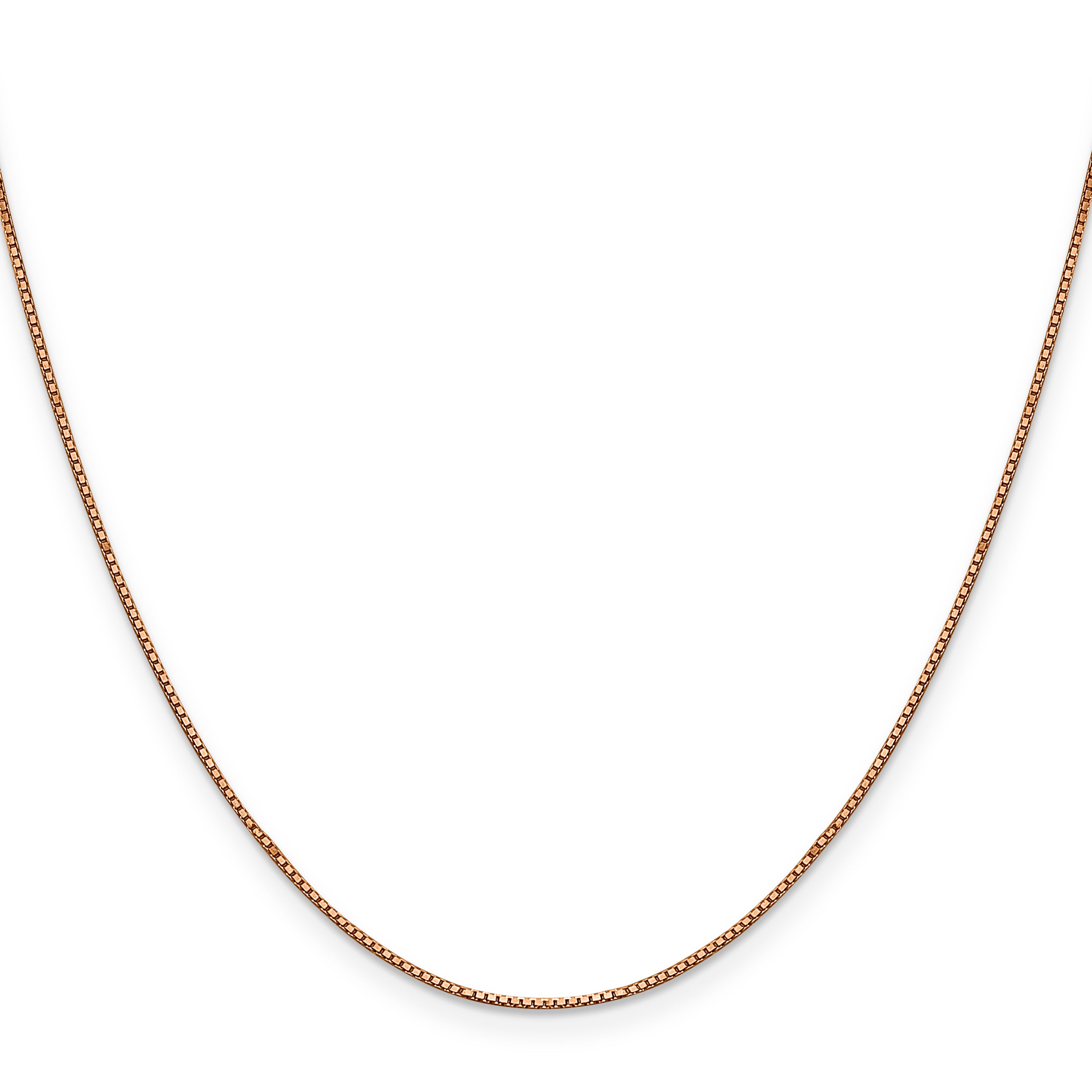 Box Chain Necklace in 10K Rose Gold, 0.9mm Secondary image