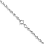 14K White Gold 18 inch Carded 1.35mm Cable Rope with Spring Ring Clasp Chain