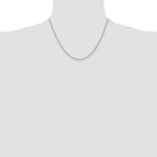 14K White Gold 18 inch Carded 1.35mm Cable Rope with Spring Ring Clasp Chain