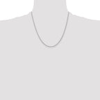 14K White Gold 18 inch Carded 1.35mm Cable Rope with Spring Ring Clasp Chain