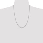 14K White Gold 18 inch Carded 1.35mm Cable Rope with Spring Ring Clasp Chain