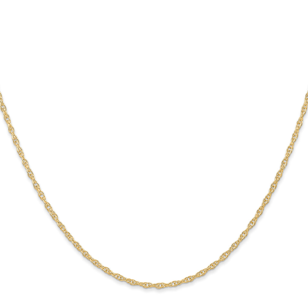 14K 16 inch Carded 1.35mm Cable Rope with Spring Ring Clasp Chain