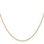 14K 16 inch Carded 1.35mm Cable Rope with Spring Ring Clasp Chain