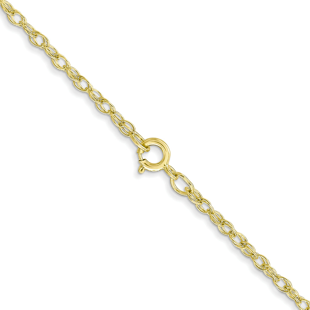 14K 16 inch Carded 1.35mm Cable Rope with Spring Ring Clasp Chain