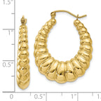 10k Polished Scalloped Hoop Earrings