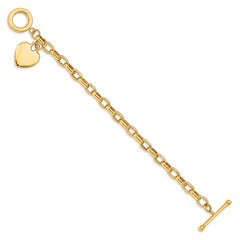 10k Heart Charm Bracelet