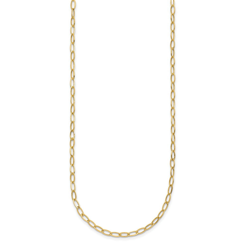 10k 4mm Oval Link 18 inch Necklace