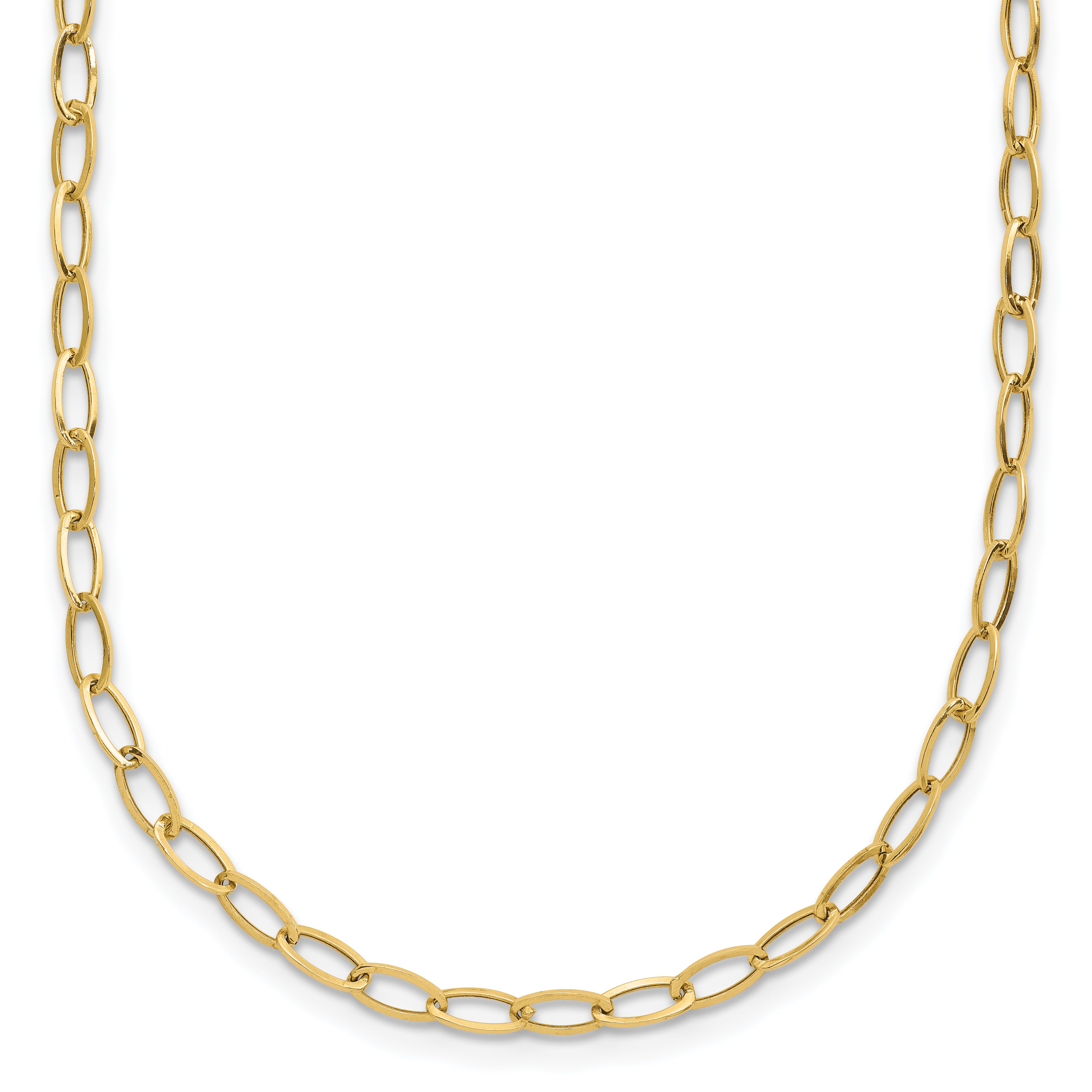 10k 4mm Oval Link 18 inch Necklace