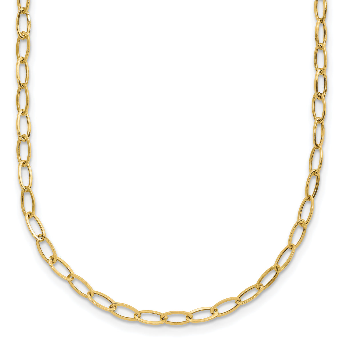 10k 4mm Oval Link 18 inch Necklace
