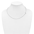 10k White Gold Small Sideways Curved Cross Necklace