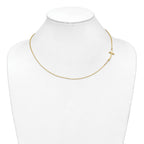 10k Large Sideways Curved Cross Necklace