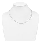 10k White Gold Large Sideways Curved Cross Necklace