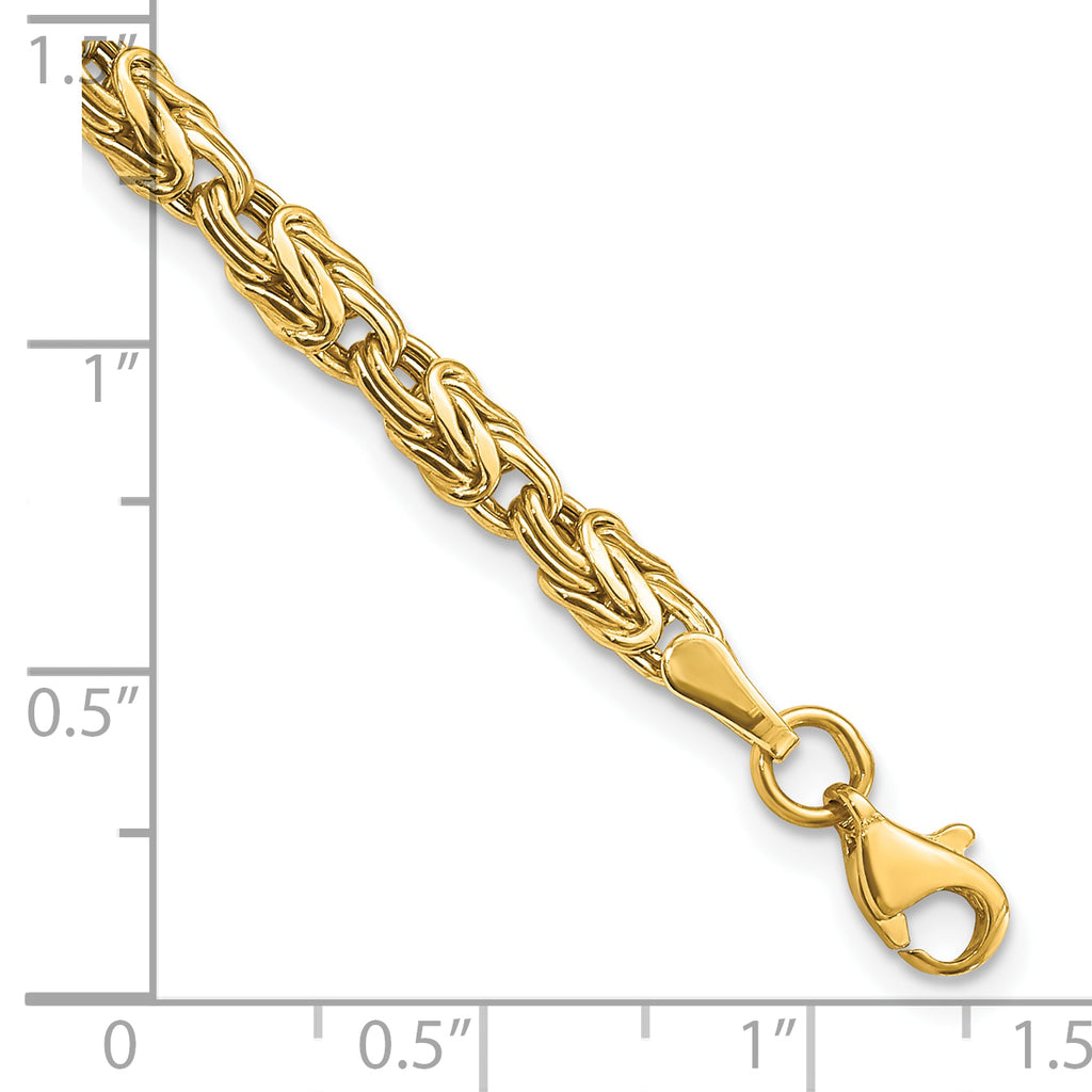 10K Gold Polished Fancy Byzantine Bracelet