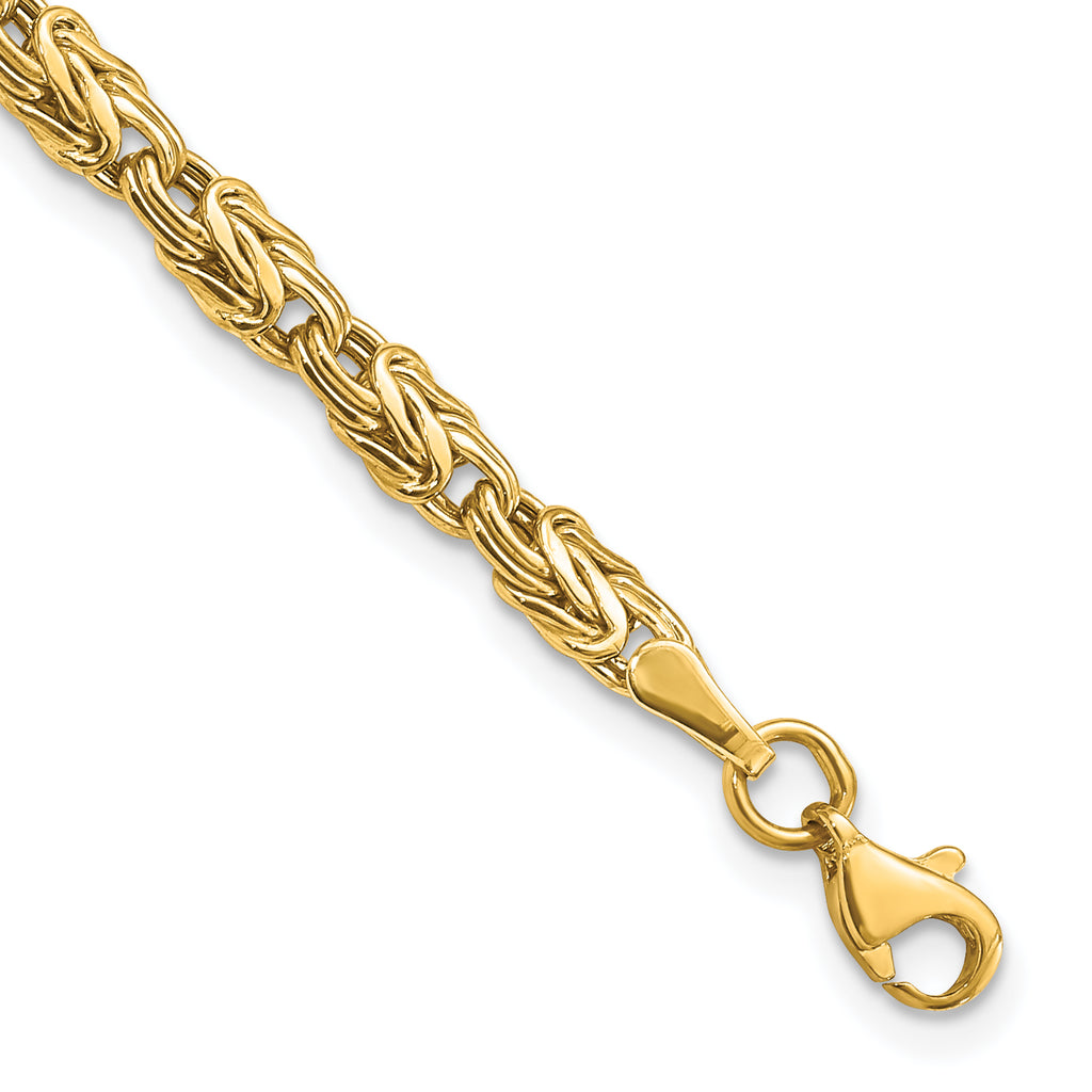10K Gold Polished Fancy Byzantine Bracelet