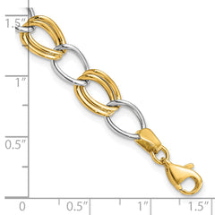 10K Two-Tone Polished Open Link Bracelet