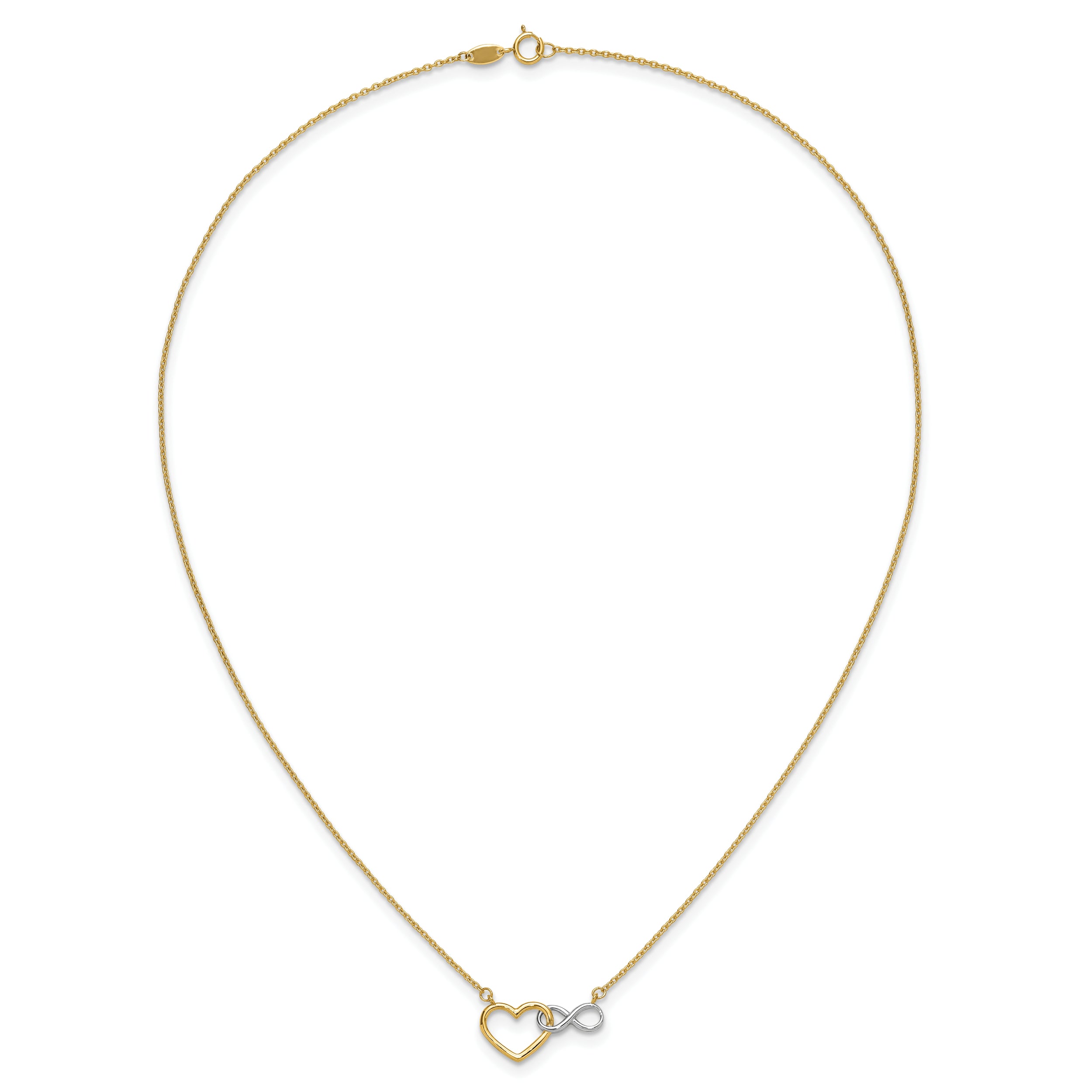 10kY & White Rhodium Heart with Infinity Symbol Necklace