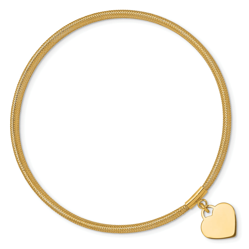10k Heart Stretch Mesh Bracelet