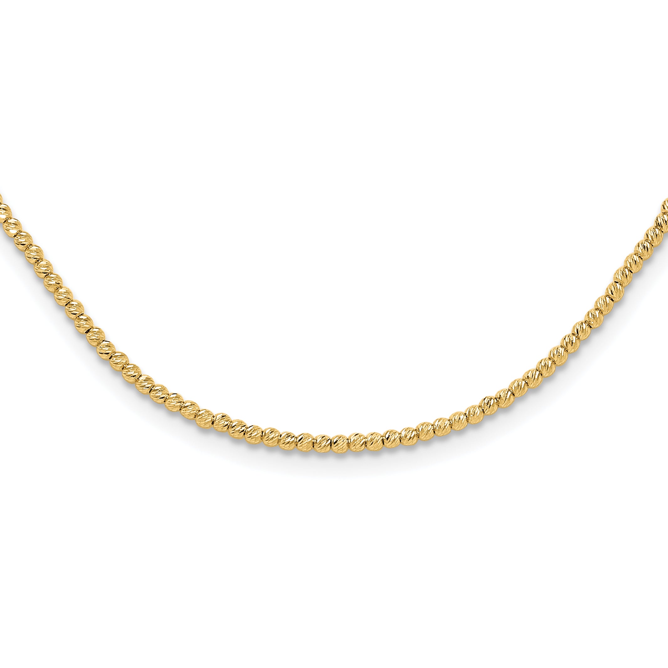 10K Diamond-cut Beaded 18in Necklace Secondary image