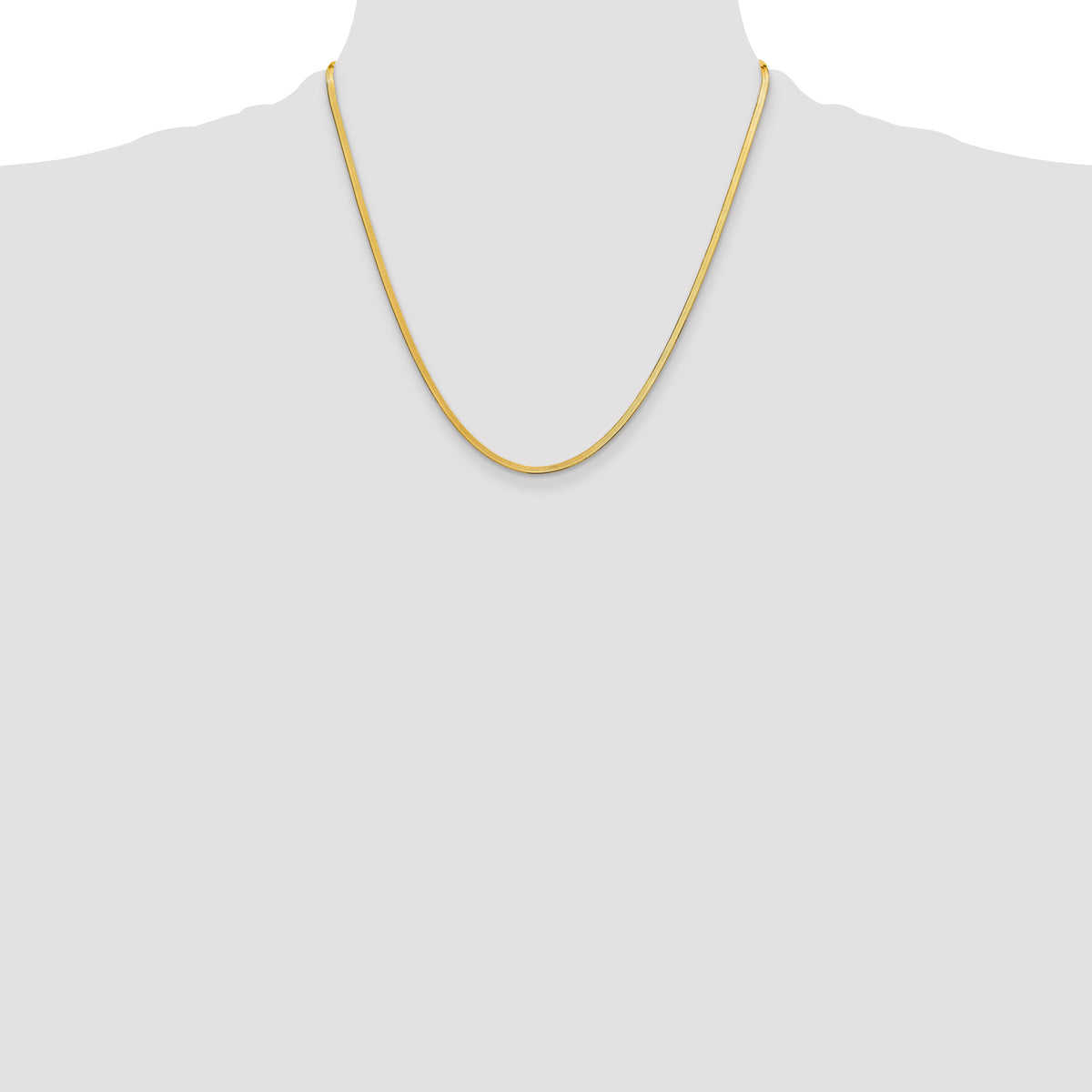 10K Yellow Gold Solid Herringbone Chain Necklace 2.5mm - Sophia Jewelers