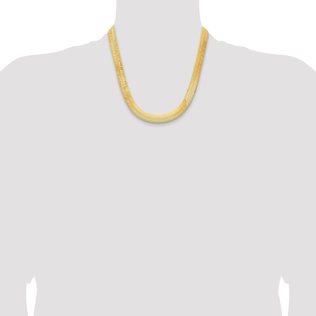 10K 10mm Silky Herringbone Chain