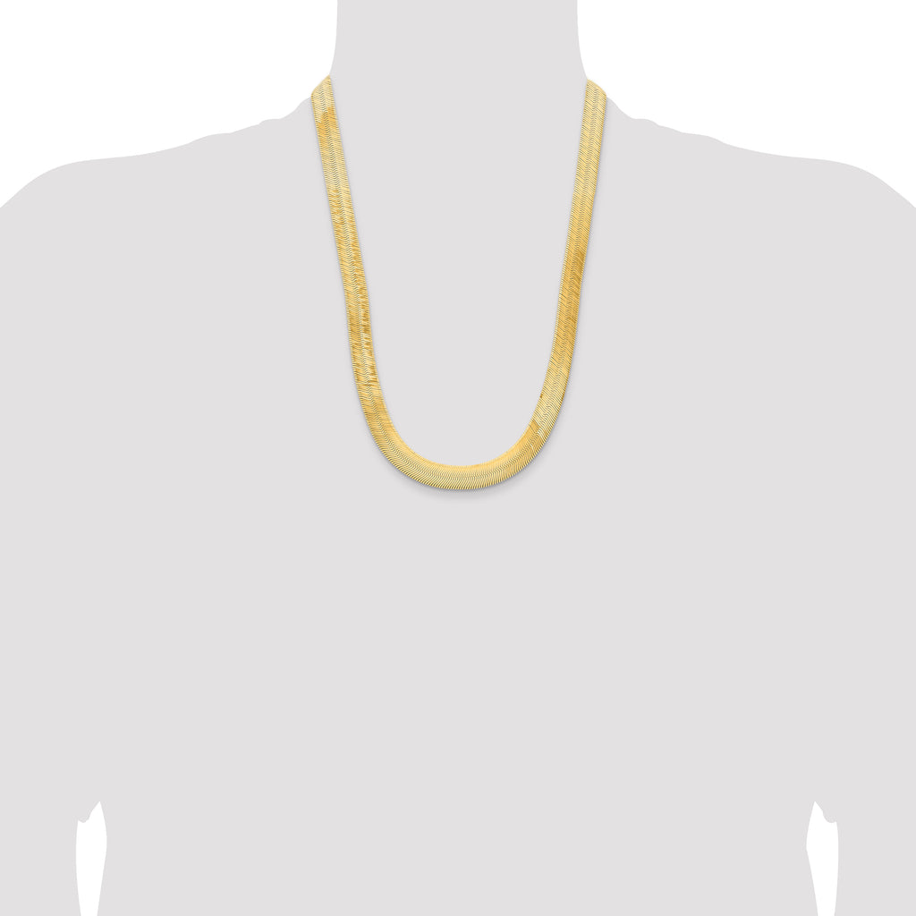 10K 10mm Silky Herringbone Chain