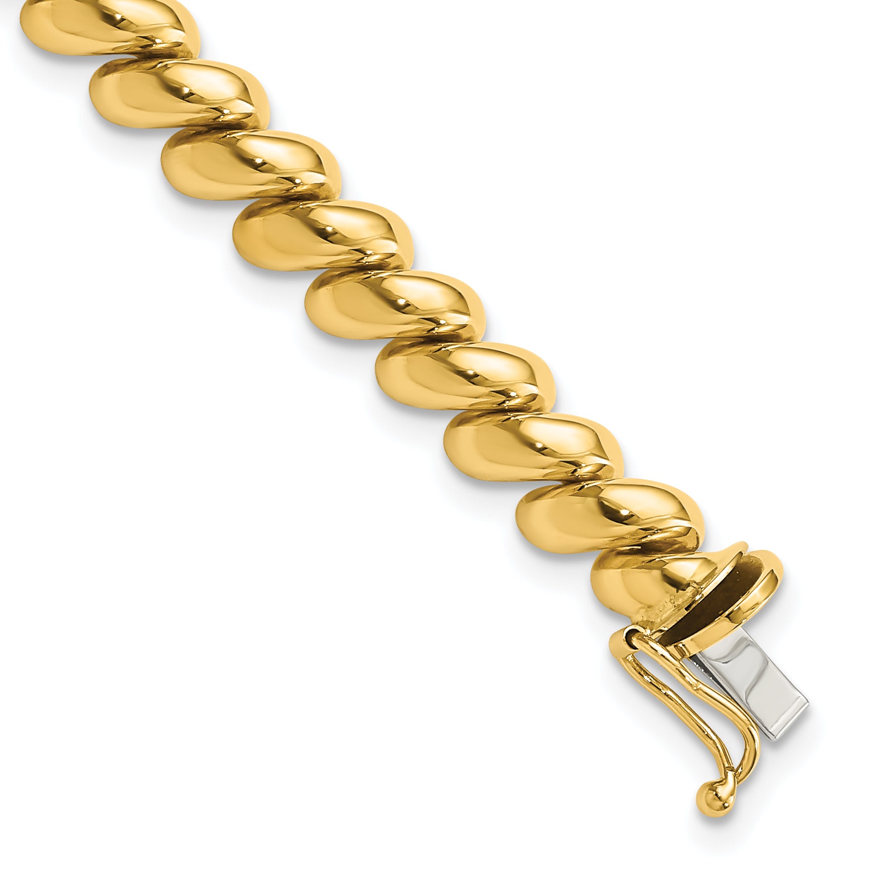 10k 6mm Polished San Marco Link 7 inch Bracelet
