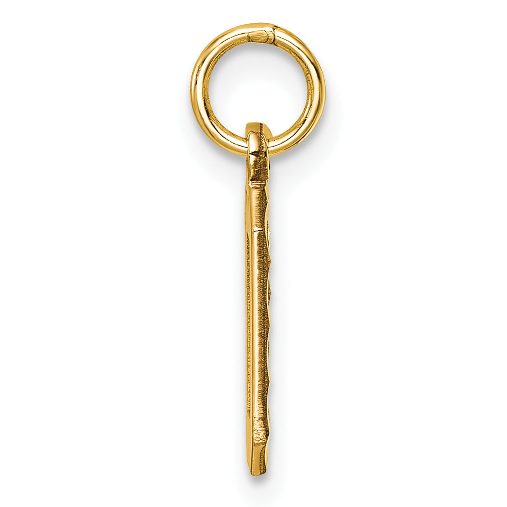 10ky Casted Small Diamond-cut Number 0 Charm