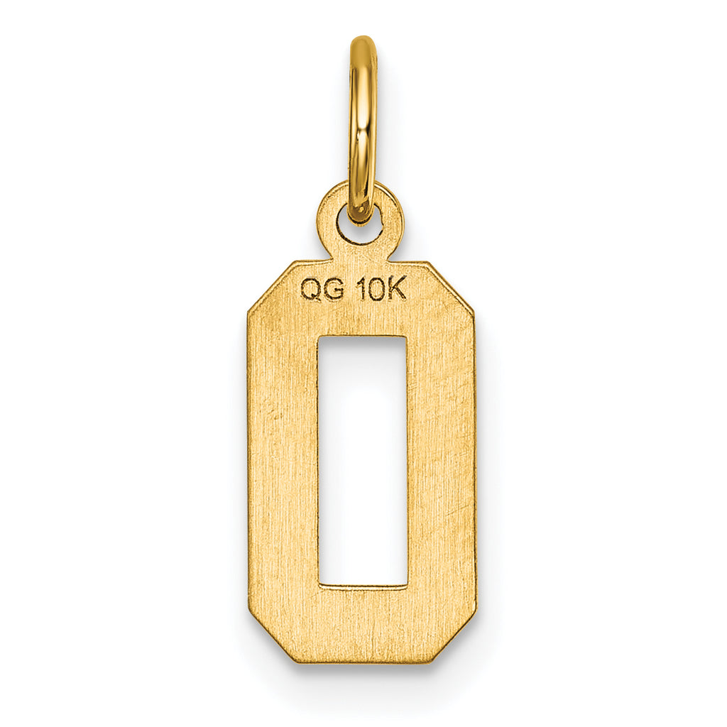 10ky Casted Small Diamond-cut Number 0 Charm