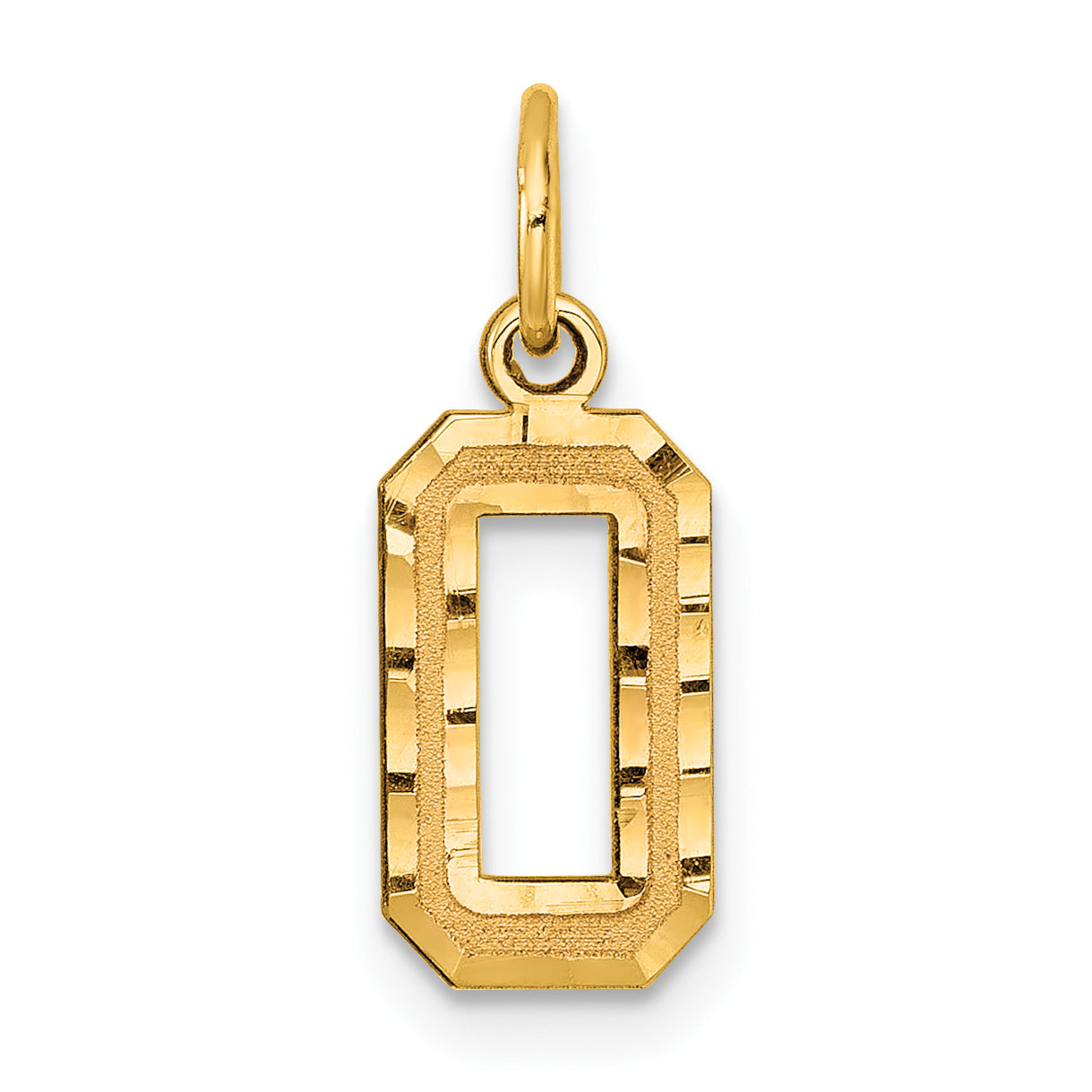 10ky Casted Small Diamond-cut Number 0 Charm Main image