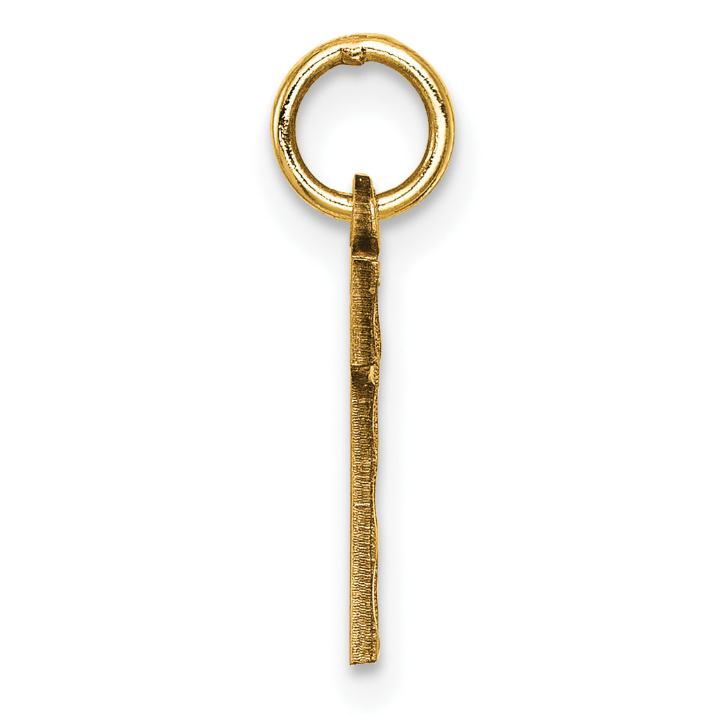 10ky Casted Small Diamond-cut Number 1 Charm