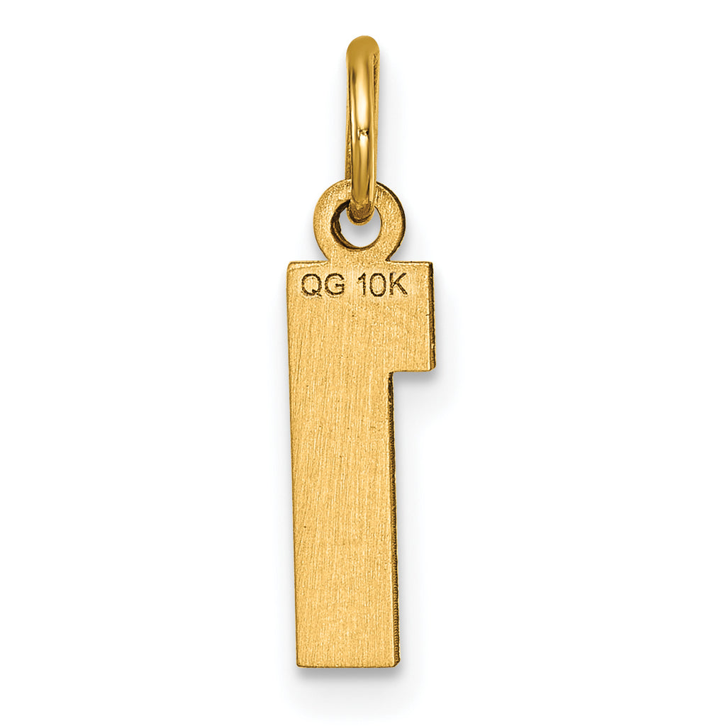 10ky Casted Small Diamond-cut Number 1 Charm