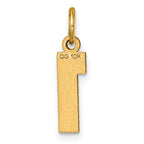 10ky Casted Small Diamond-cut Number 1 Charm