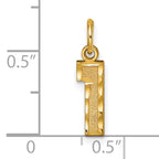 10ky Casted Small Diamond-cut Number 1 Charm