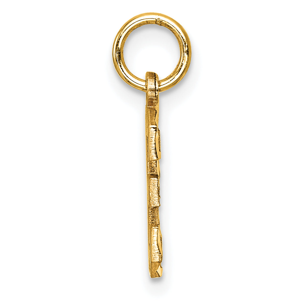 10ky Casted Small Diamond-cut Number 3 Charm