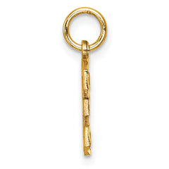 10ky Casted Small Diamond-cut Number 3 Charm