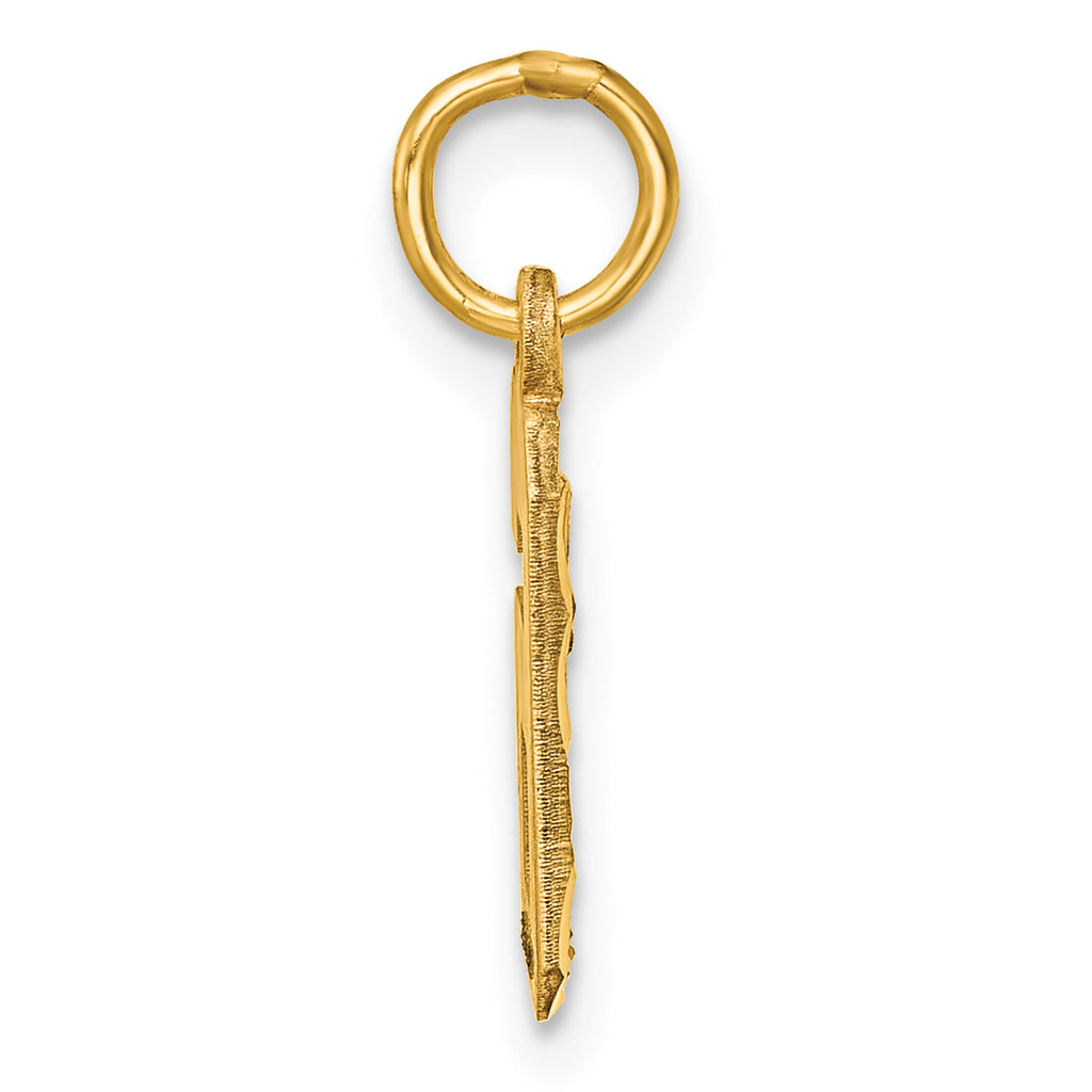 10ky Casted Small Diamond-cut Number 6 Charm