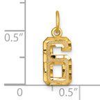 10ky Casted Small Diamond-cut Number 6 Charm