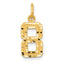 10ky Casted Small Diamond-cut Number 8 Charm