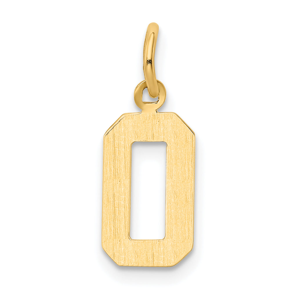 10k Small Polished Number 0 Charm