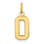 10k Small Polished Number 0 Charm
