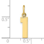 10k Small Polished Number 1 Charm